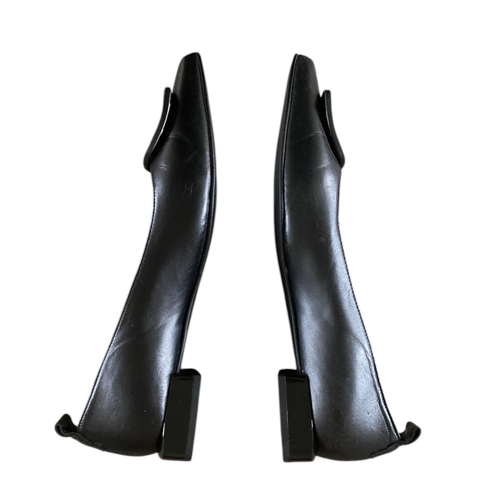 Dibia Women's Black Leather Flats Pointed Toe Architectural heel Made in Spain - Picture 5 of 12